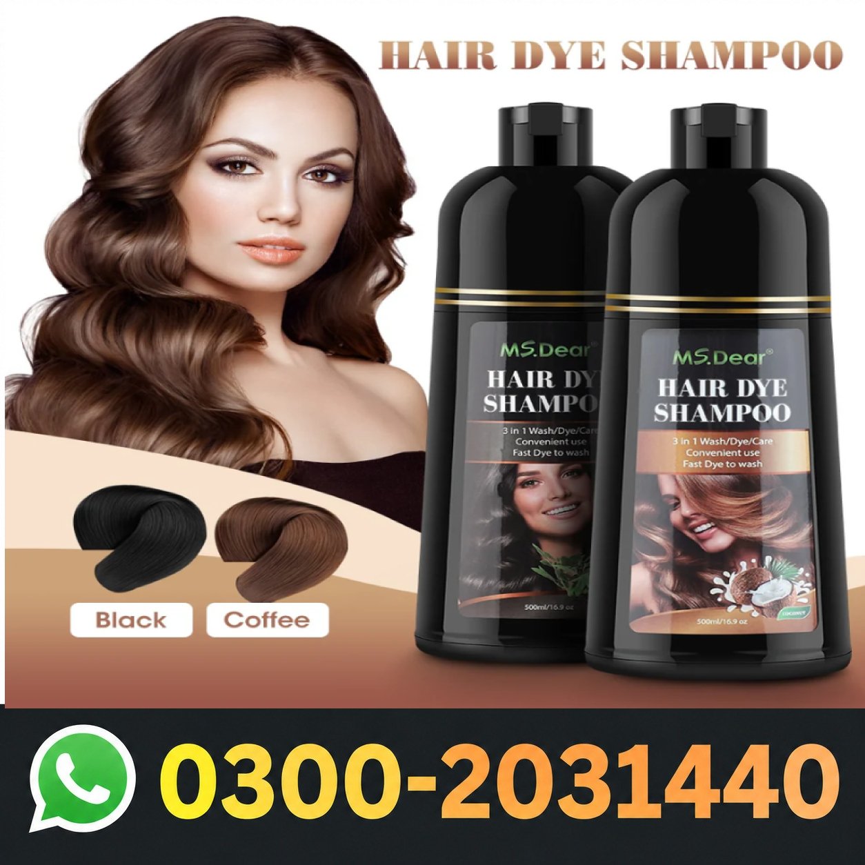 Ms Dear Hair Dye Color Shampoo 500Ml In Pakistan
